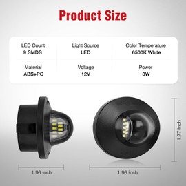 Nilight License Plate Light Compatible with 1990-2003 2004 2005 2006 2007 2008 2009 2010 2011 2012 2013 2014 Ford F150 1999-2016 F250 F350 F450 F550 Super Duty with Black housing 6000K White 2PCS Pack