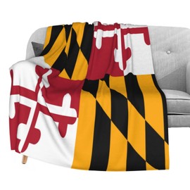 Dujiea Maryland Flag Fuzzy Flannel Blanket Throw 40"X50", Super Soft Lightweight Blanket Throw for Couch Chair Sofa, Cozy Bed Blanket for Kids Adults