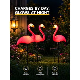 Solar Flamingo Garden Stake Lights for Outdoor Decor – 3 Colorful Styles for Lawn, Pathway, Patio & Garden Display