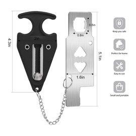 Portable Door Lock Upgraded Travel Lock Apartment Hotel Lock 2022 Home Security, in Hotel, Apartment,and Prevent Unauthorized Entry in Traveling, Hotel, Apartment and School (All-Match Black)