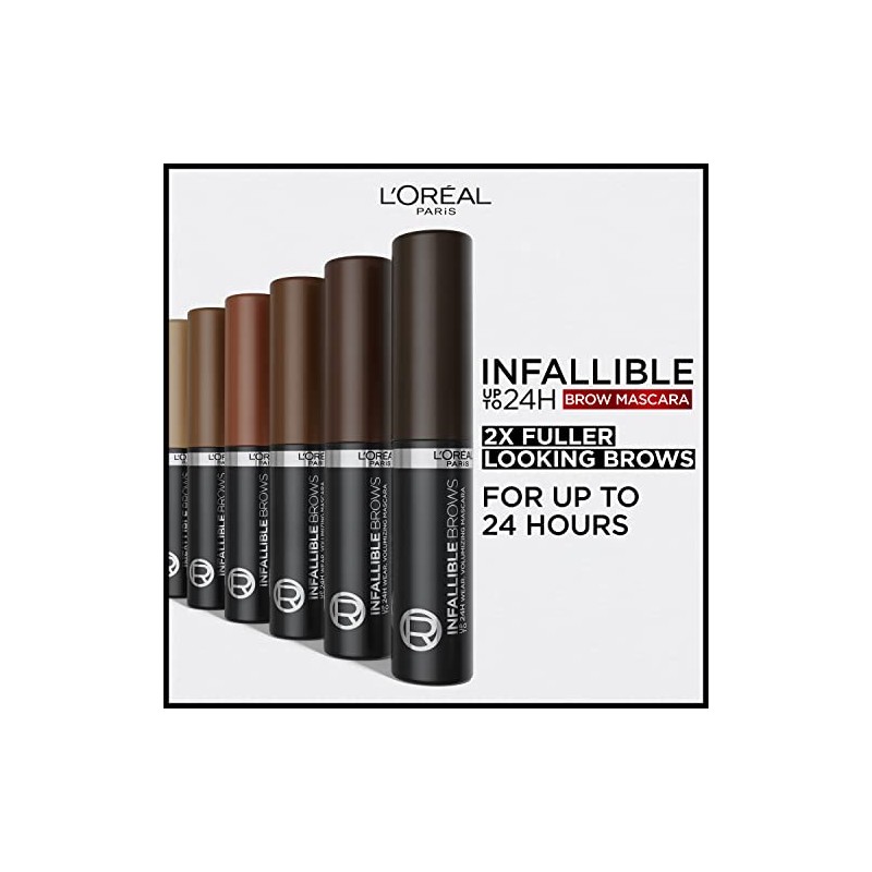 LOreal Paris Infallible Volumizing 24H Wear Mscara para cejas, maquillaje