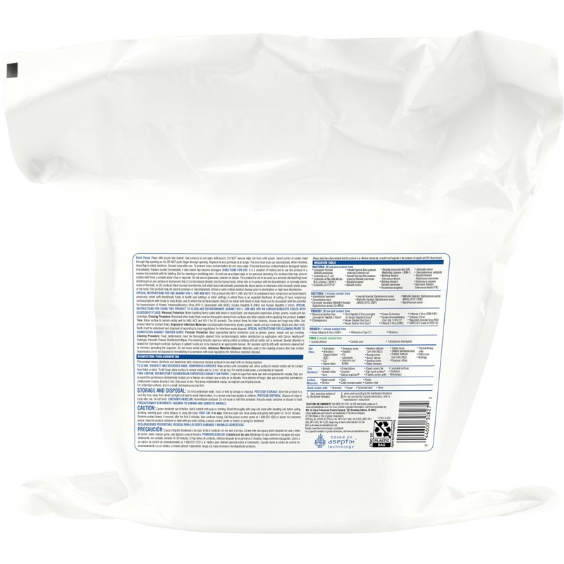 Clorox Healthcare Hydrogen Peroxide Cleaner Disinfectant Wipes, 12" x 11",