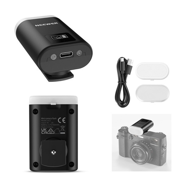 NEEWER BASICS Mini Camera Flash, 5600K Fill Light with LCD