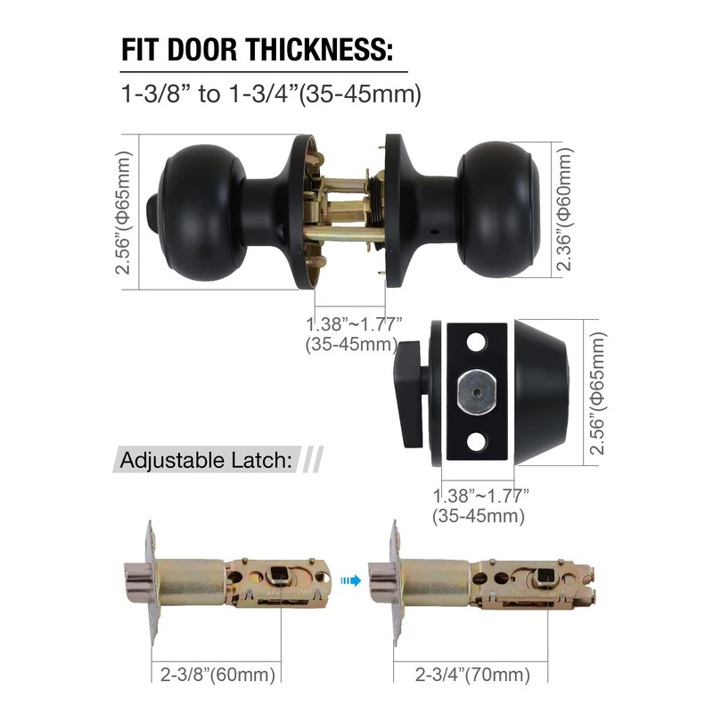 GITRANG All Keyed Identical Deadbolt Door knob Single Cylinder Deadbolt