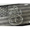 BLVD Combo Laser US Flag & Diamond Engraved Etched Navy