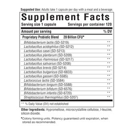 Innate Response Formulas Flora 20-14 Ultra Strength - Probiotic Supplement with 20 Billion CFU - 14 Probiotic Strains - Vegetarian and Non-GMO - Made Without 9 Food Allergens - 120 Caps​ules
