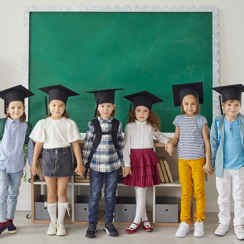 KOSTOO 32.5 Ft Shine Scalloped Bulletin Board Borders, Classroom Borders
