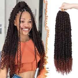 BARSDAR Dreadlocks Crochet Hair Extensions, 56 cm 8 Packs Crochet Braids Extensions Curly Passion Twist Braiding Hair Synthetic Hairpiece Hair Extensions Reggae Hip-Hop Hippie Style