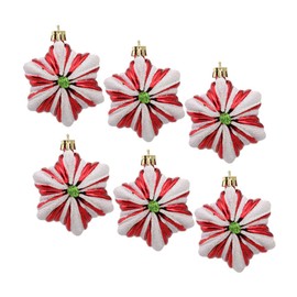 HOLIDYOYO 6pcs Xmas Supplies Christmas Star Shaped Ornaments Peppermint Christmas Tree Decorations