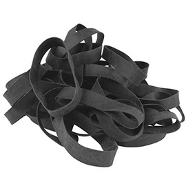 Black #94 Large Premium Outdoor Rubberbands .75 inch Extra Wide Survival, Made in USA, High Heat UV Resistant Platinum Rubber Crepe Band Approx. 105 per LB, 26 per 1/4lb (3-1/2" Long x 3/4" W) (0.25, Pounds)