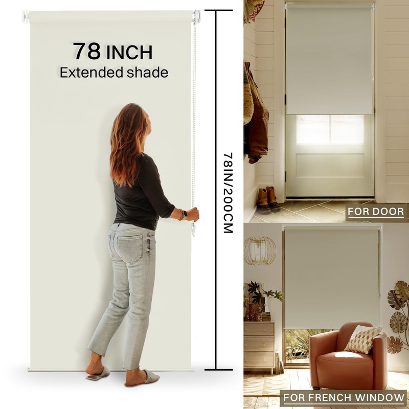 HidPriva 100% Blackout Roller Shade | No-Drill & Tool-Free Installation