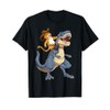 Feline Pawsitive Cat Co Kids Unisex Cat Riding Dinosaur T