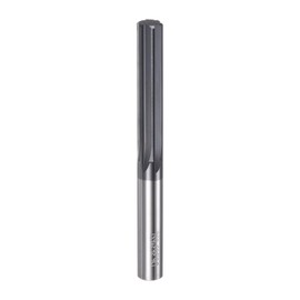 sourcing map Carbide Chucking Reamer 0.25"(6.36mm) Dia Straight Flute Straight Shank Machine Reamer Tool for Metal and Lathes CNC Machining Centers, Black