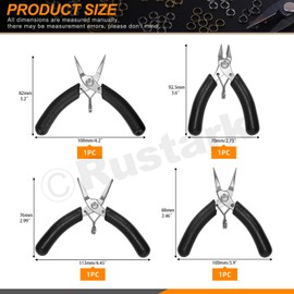 Rustark 4Pcs Jewelry Pliers Set Jewelry Making Pliers Tools Kit Mini Pliers Set Including Needle Nose Pliers Round Nose Pliers Wire Cutters and Bent Nose Pliers for Jewelry Craft Making Wire Wrapping