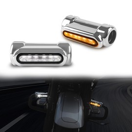 Chrome Highway Bar Lights Turn Signal for Harley, LED Crash Bar Driving Light Switchback w/White DRL & Amber Turn Signal Lamp for Harley Road Glide Ultra Limited 2014-2023; Street Glide CVO 2024