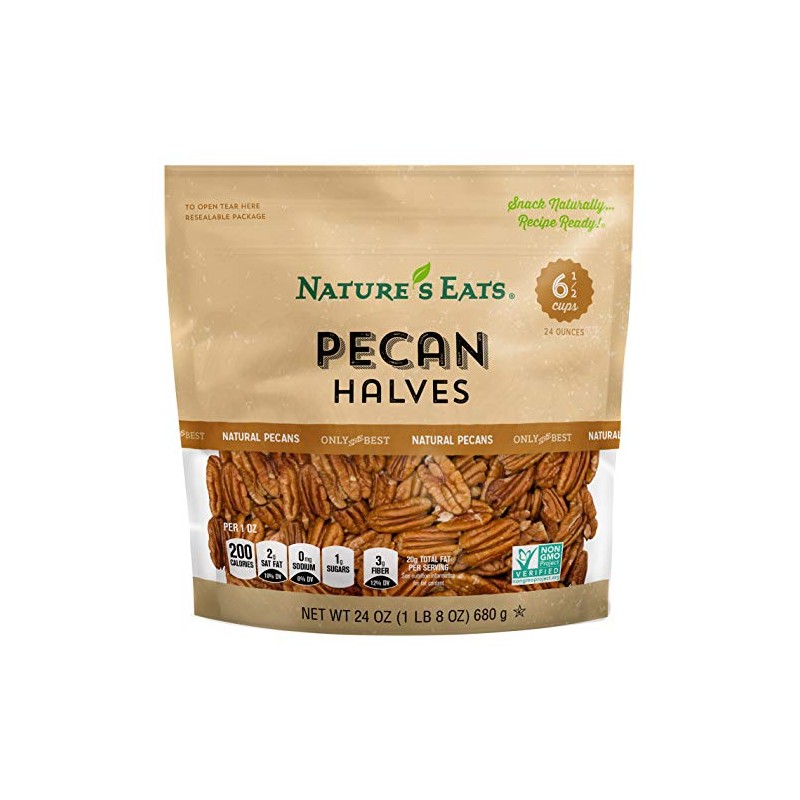 Nature's Eats Pecan Halves Natural, 24 Ounce