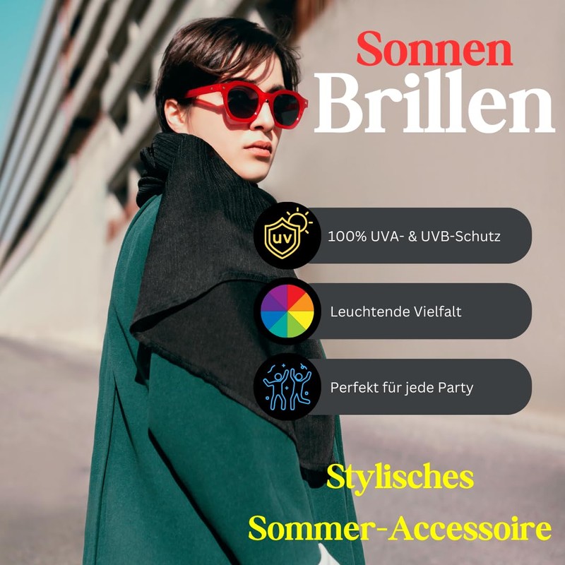NICO Europe 10 x Sunglasses for Men & Women, 100%