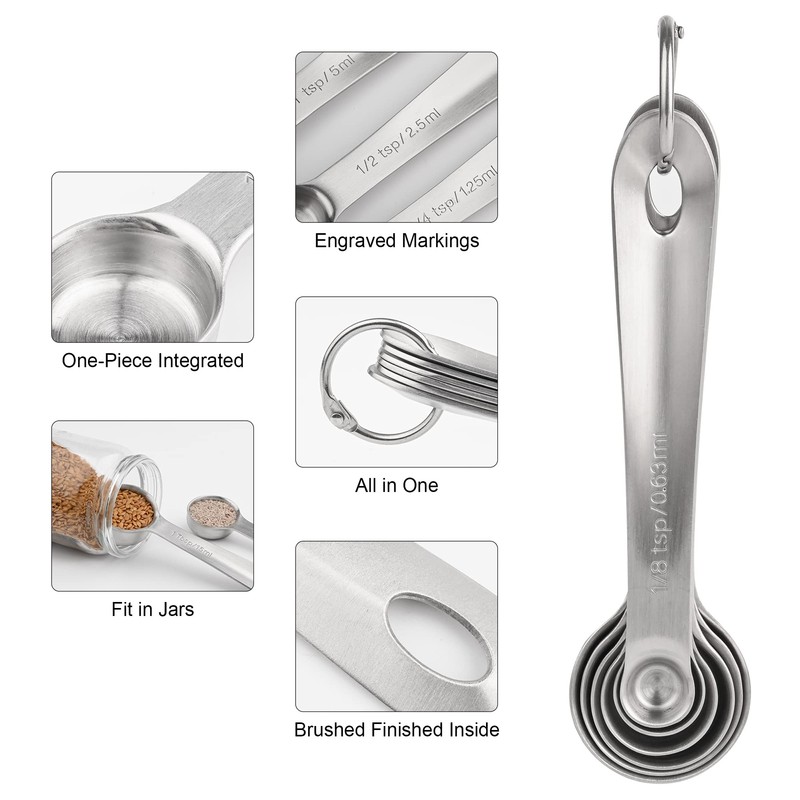 Smithcraft Measuring Cups and Spoons Set, 18/8 Stainless Steel Measuring