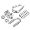 PATIKIL 24pcs Wire Rope Kit M4 Stainless Steel Thimble Wire