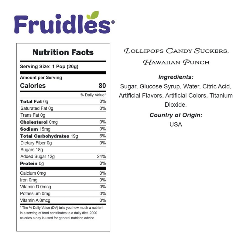 Fruit Punch Lollipops Candy Suckers for Kids, Kosher, Perfect for