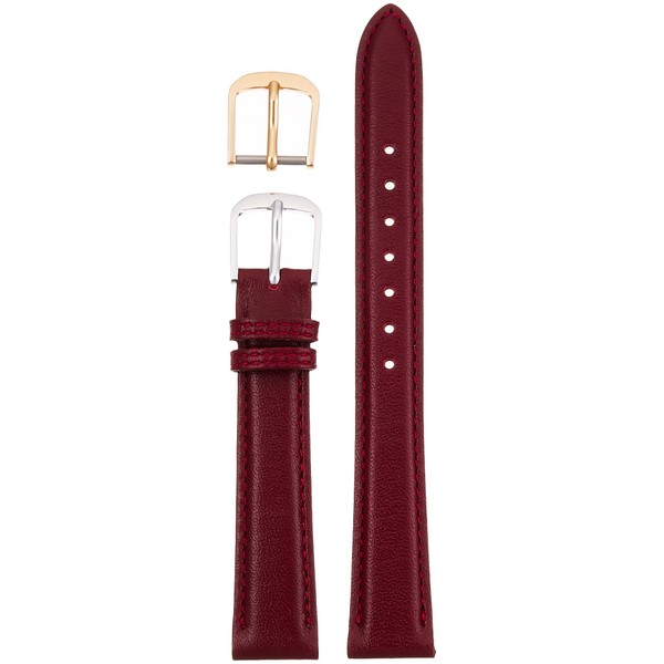 Bambi C115EO Watch Band, Calf Wine, 0.7 inches (17 mm)