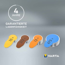 Varta VARTA Hörgerätebatterien Typ 675 blau, Batterien 60 Stück Vorratspack, Power on Demand, wireless approved, Größe p 675 für Hörgeräte & Hörhilfen, Made in Germany