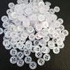MajorCrafts® 120pcs 10mm Clear White Pearlescent 4 Holes Small Round