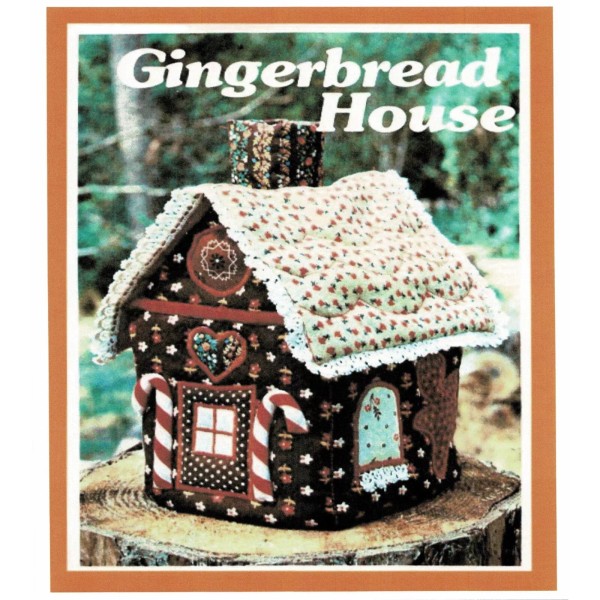 Gingerbread House Sewing Pattern With Candy Canes & Christmas Decorations