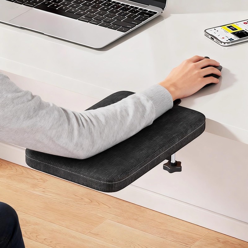 Foldable Armrest Desk Mount - Metal Support + Cushioned Pad