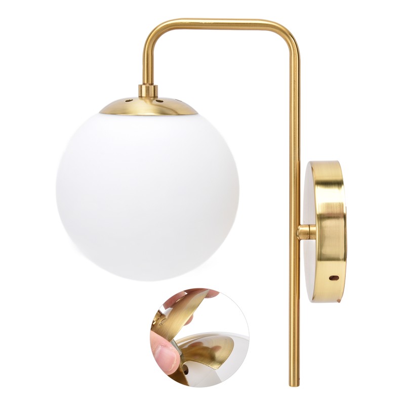 Nordic Modern E27 Glass Ball LED Wall Light Frosted Texture