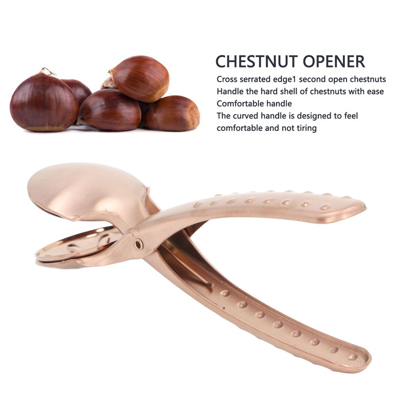 Stainless Steel Chestnut Cutter Tool Rose Gold Cross Shaped Comfortable