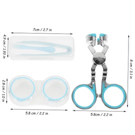 Healvian Portable Contacts Lens Applicator Remover Tools Travel-friendly Tweezers Suction Stick for Cosmetic Contacts Compact Lens Stick Kit Blue