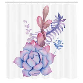 Ambesonne Suculento Cortina de Baño, Corsage Ramo de Novia, Paño Conjunto de Decoración de Baño de Tela y Ganchos, 70" Alto, Multicolor