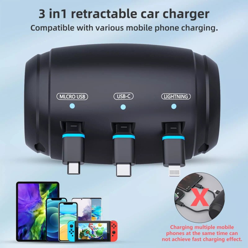 MAGJIEYX for Multi Retractable Car Charging Station Box, 3 in