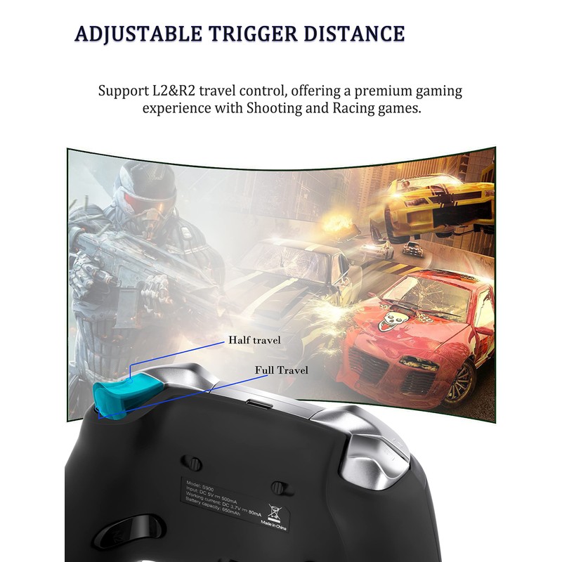 TJPD Pro controller for Switch, Wireless Gamepad with 3 programmable