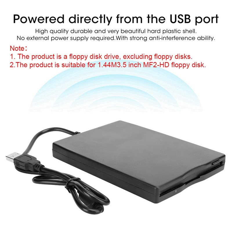 Portable 3.5-Inch USB Floppy Drive Card Reader Ultra-Slim External Floppy