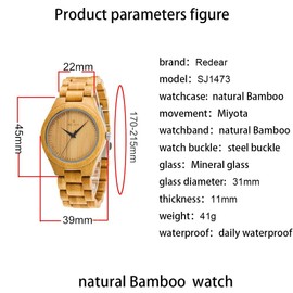 Bamboo but the hands and hands are something, Japanese movement, 30 meters waterproof, pure natural bamboo, close to nature, high-end comfort, Bracelet Type