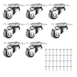 Pack of 8 Small Furniture Castors, Swivel Castors, 360 Degree Mini Wheels, Small Rotatable Rubber Wheels, Transport Wheels, Universal Wheel, Universal Wheels with Screws for Mini Furniture Storage Box