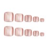 Glitter Press on Toenails Nude Fake Toenails Short Square False
