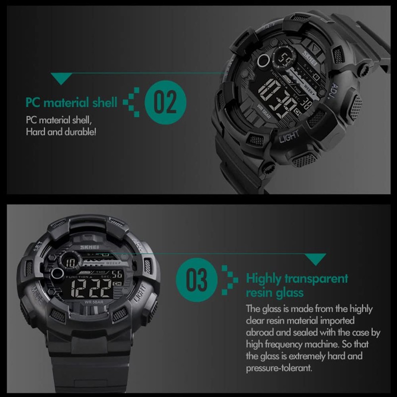 IJAHWRS Men's Watches Multi Function Sports Outdoor Waterproof Military Watch