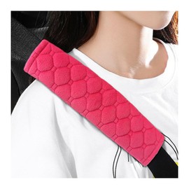 JUSTTOP 2 PCS Car Seat Belt Cover Pad, Soft Seatbelt Shoulder Strap Cover Neck Cushion Protector, Universal Seat Belt Cover Harness Pads for Kids & Adults, Car Accessories (Pink)