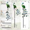 CBAXEAXM Solar Peacock Garden Stake Lights Outdoor, Waterproof Metal Glass