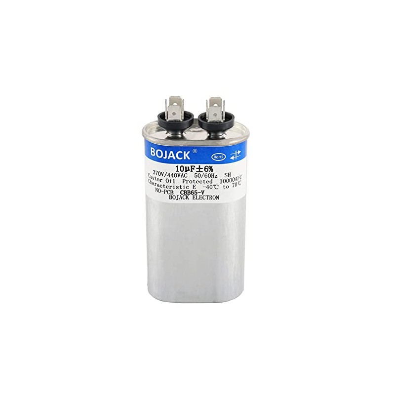 BOJACK 10 uF ±6% 10 MFD 370V/440V CBB65 Oval Run