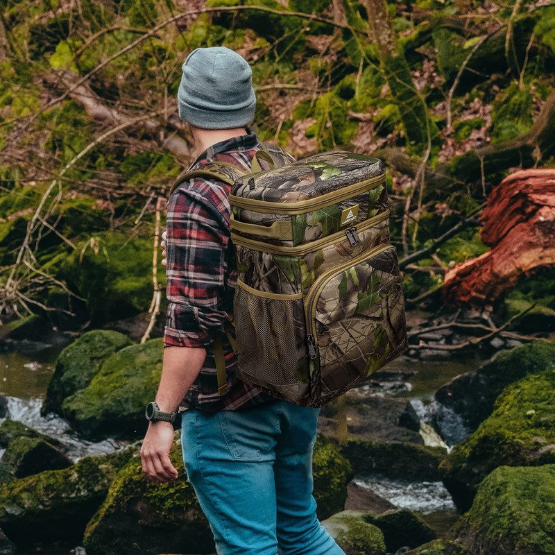 Laripwit 54 Cans Backpack Cooler Insulated Leak-Proof Camo Cooler Backpack