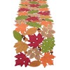 Simhomsen Embroidered Fall Autumn Thanksgiving Multi-Color Leaves Table Runner (14