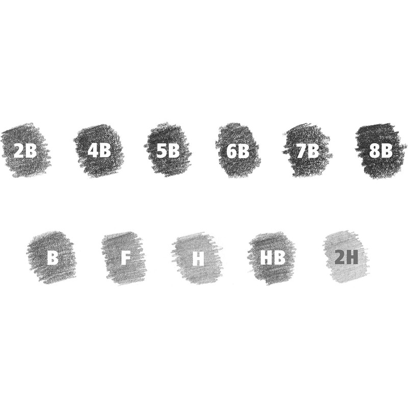 Staedtler Mars Lumograph Graphite Artist Pencil Pack, 12 Degrees (8B,
