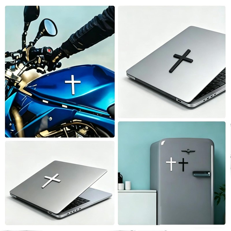 Rxwstt 2PCS Mixed Matte Black & Polished Silver Solid Metal