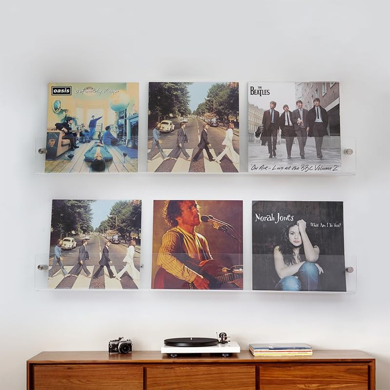 EWIGE Vinyl Record Wall Mount Pack of 6 Acrylic Storage