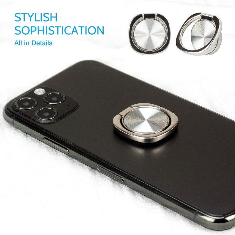 [2 Pack] Rounded CD Texture Cell Phone Ring Holder Stand,
