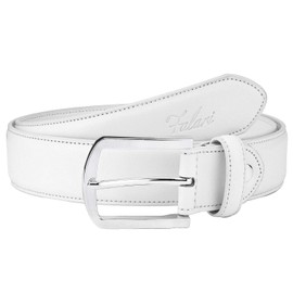 Falari Men Genuine Leather Casual Dress Belt With Single Prong Buckle 9028-WHT-38